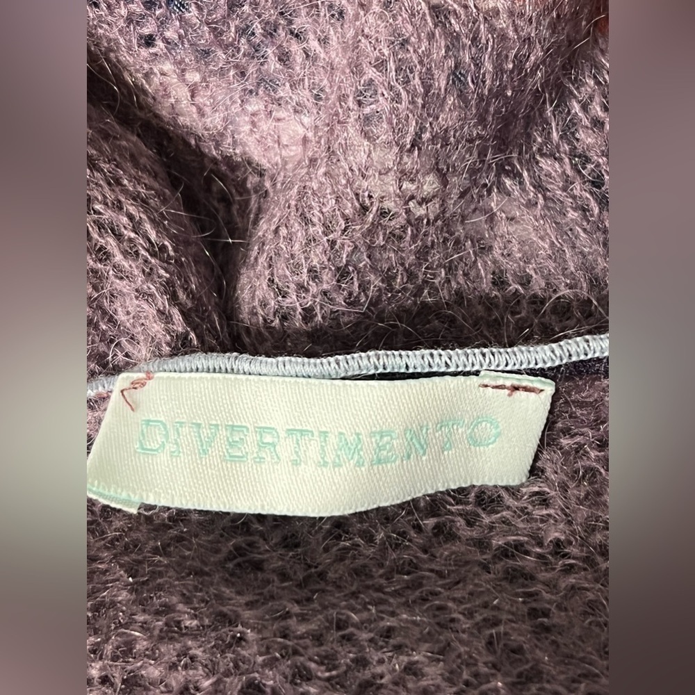 Divertimento Women’s 2 Mohair Knit Cardigan Sweater Purple Xs Made In France - Picture 8 of 15